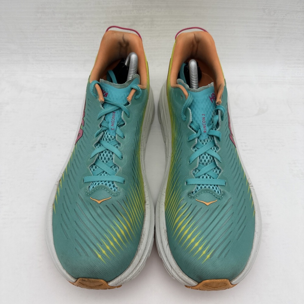 Hoka One One Rincon 3 Mens 11.5D Shoes Green Yellow Running Sneaker 1119395 CEPR - Picture 7 of 16